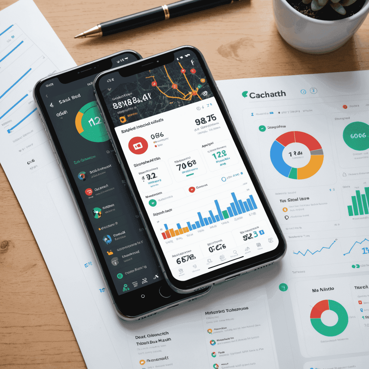 Ein Dashboard mit Social-Media-Analysen, das Engagement-Metriken und Wachstumstrends für verschiedene Plattformen zeigt