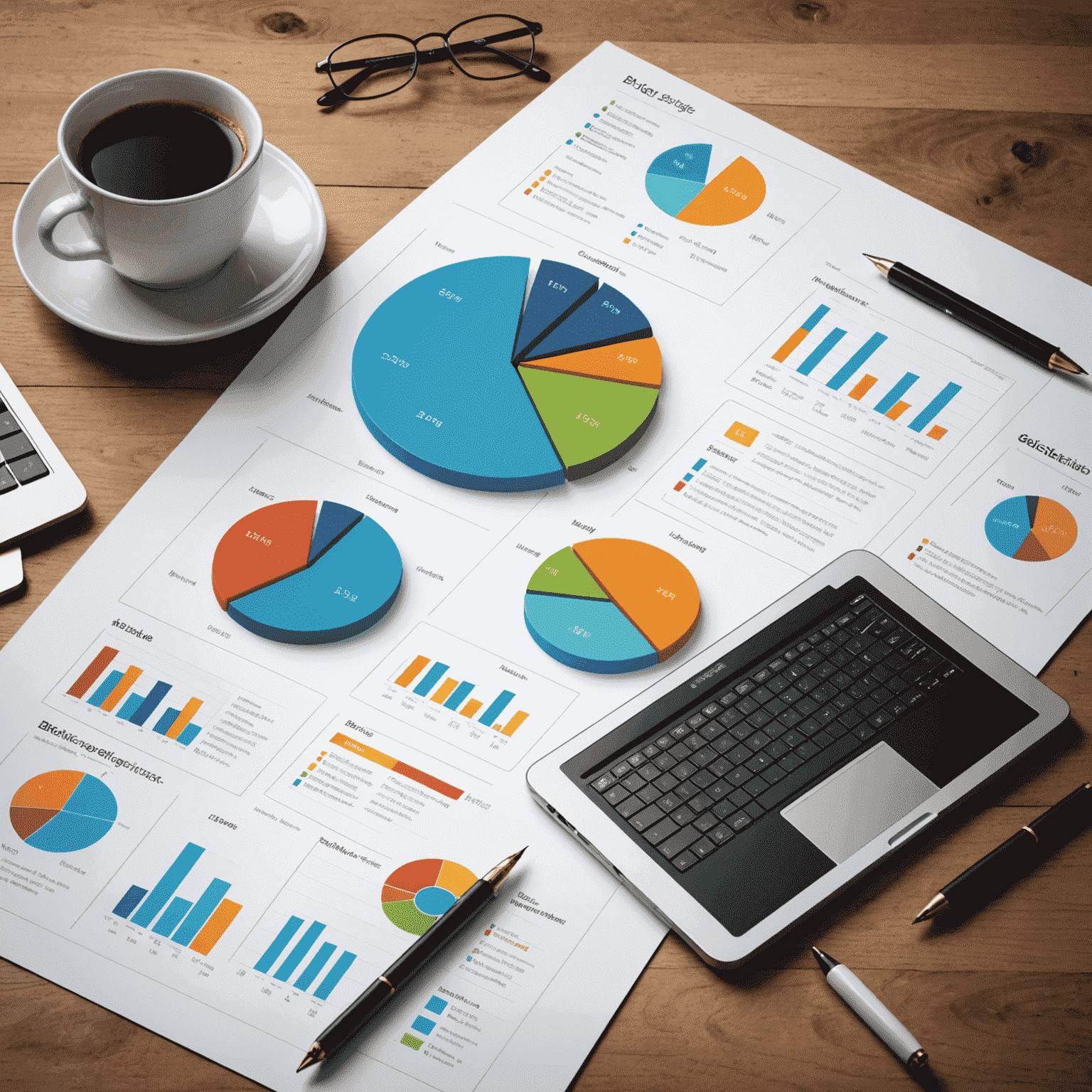 Grafiken und Diagramme, die Blogstatistiken und Analysen darstellen